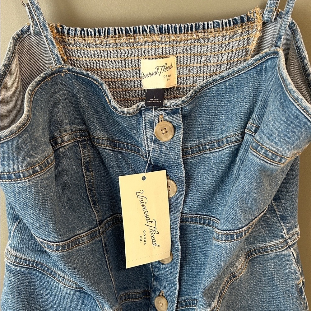 Universal Thread Denim Button-Front Midi Dress Size Large New - Picture 3 of 6